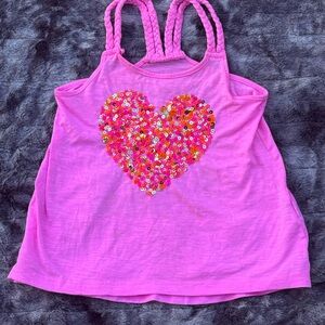 Charming Pink Kids Camisole with Sequin Heart